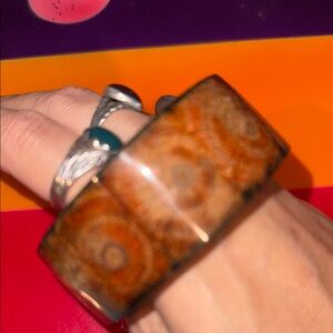 Philippines shellacked wooden mini tree rings Bangle Bracelet